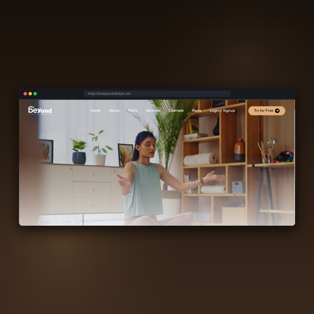 The Beyond Lifestyle website mockup