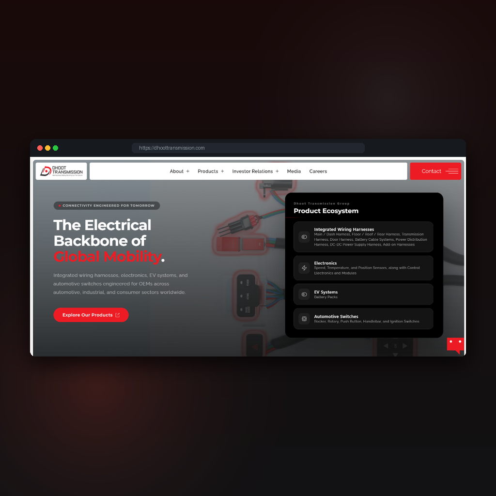 Dhoot Transmission interface mockup