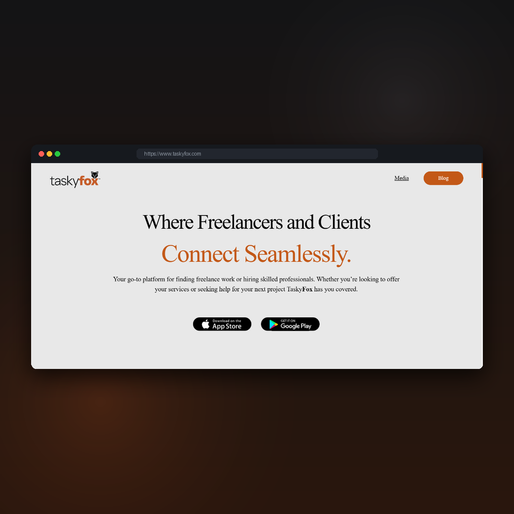 TaskyFox freelance marketplace mockup